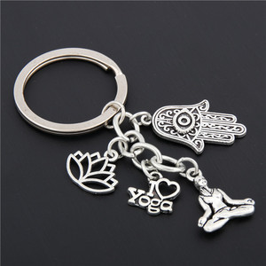 DIY Silver Hollowed Tribal Ethnic Keychains Yoga Bohemia <strong>Gift</strong> Key Holder Lotus Jewelry Hand <strong>Elephant</strong> Car Keyring <strong>for</strong> <strong>Women</strong> - Product Image 4