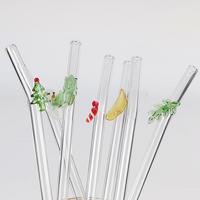 Modèle de Noël Design Paille en verre décorative à haute teneur en borosilicate