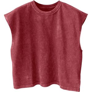 เสื้อกล้ามครอปท็อปคอกลมผู้ชาย FOXA ผ้าฝ้าย 100% สไตล์วินเทจ - Product Image 1