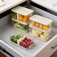 Boîte de conservation rectangulaire en plastique alimentaire pour réfrigérateur, grand récipient hermétique pour cuisine et cuisson, modèle congélation
