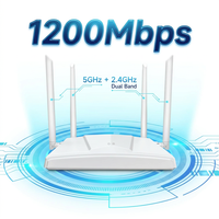 Routeur Wi-Fi Gigabit double bande AC1200 haute performance 1200 Mbps avec 64+ antennes externes 5 dBi à gain élevé pour la maison