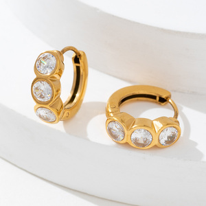 Wholesale Provence Light Luxury <strong>High</strong> <strong>End</strong> Chain Zircon Fashionable Stainless Steel Earrings <strong>Jewelry</strong> for Women Weddings Gifts - Product Image 3