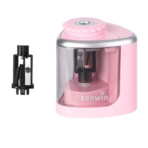 Sacapuntas de plástico electrónico lindo rosa azul Dino sacapuntas electrónico para estudiante chico niños batería y alambre - Product Image 2