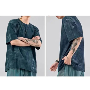 T-shirt Tie Dye a maniche corte da uomo di alta qualità retrò allentata taglia giovanile 100% cotone traspirante - Product Image 2