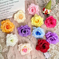 Flores Artificiales de Rosa en Rosa Intenso y Naranja, Decoración Moderna para Pascua, Navidad, Fiestas de Verano y Festivales