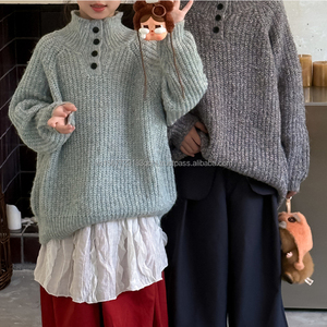 Pull tricoté décontracté ample pour enfants, style coréen, couleur unie, collection automne 2026 - Product Image 5