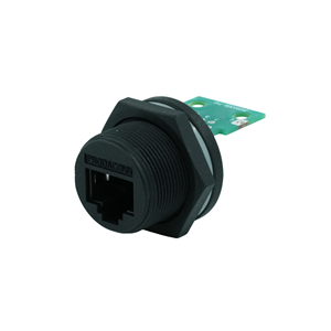 Connecteur RJ45 circulaire étanche IP67 à montage sur panneau, prise Cat5e à câble volant - Product Image 5