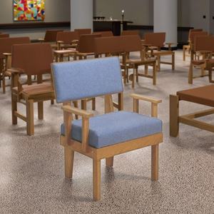 Silla <span class=keywords><strong>de</strong></span> Iglesia Clásica Colonial <span class=keywords><strong>de</strong></span> Madera Maciza al por Mayor, Silla Ergonómica <span class=keywords><strong>de</strong></span> Arce Acolchada para Púlpito, Muebles para Teatro Religioso - Product Image 4