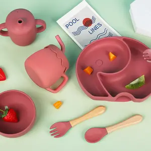 婴儿碗dibs盘巴比硅生活器皿分隔板婴儿餐具套装喂养硬塑料