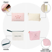 Sacs à maquillage personnalisés en toile de coton écologique avec fermeture éclair, pochettes cadeaux pour caddie de golf, porte-monnaie et poches de rangement