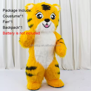 Funtoys quantité minimale de commande 1 pièce 2M/2.6M personnalisé en peluche personnage Animal longue fourrure tigre personnage mascotte gonflable tigre mascotte Costume - Product Image 4