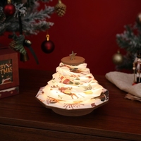 Nouvelle lampe LED en papier pour arbre de Noël, décoration de table, décoration de fête, décoration de la maison, lampe en papier pliable, lumière LED à piles