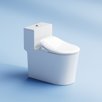 Siège de toilette intelligent allongé avec télécommande, bidet chauffant et séchoir à air chaud instantané