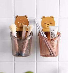 Ours mural porte-brosse à dents tasse poinçon gratuit support de rangement salle de bain fournitures organisateur salle de bain - Product Image 6