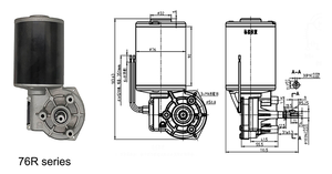 DMKE D49 D59 D63 76mm 63mm <span class=keywords><strong>45W</strong></span> 50W 12V 24V 슬라이딩 게이트 도어 개폐용 브러시 기어 모터 12 24 볼트 <span class=keywords><strong>DC</strong></span> 웜 차고 도어 기어드 모터 - Product Image 3