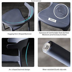 Sedia Monoblocco in Plastica per Hotel e Banchetti, <span class=keywords><strong>Design</strong></span> Nordico, Moderna Sedia Impilabile <span class=keywords><strong>da</strong></span> <span class=keywords><strong>Giardino</strong></span> e Lounge - Product Image 5