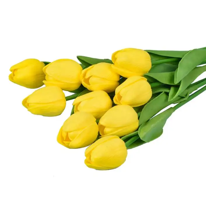 Bouquet de tulipes artificielles, 10 pièces, véritables tactile, décoration pour mariage, maison bureau, vente en gros