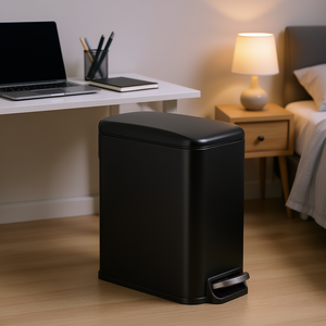 Cubo de Basura Delgado de Acero de 6L con Pedal, Tapa de Cierre Suave y Contenedor Interior Desmontable para Dormitorio u Oficina - Product Image 2