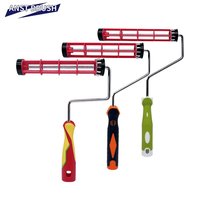 ANST Rouleau à peinture industriel DIY avec cadre en acier inoxydable chromé de 8 mm, poignée en plastique de 230 mm (9 pouces) et 2 couleurs