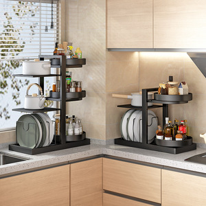 Estante giratorio para especias, organizador de almacenamiento de cocina de varias capas para condimentos y utensilios de cocina, de 8 a 11.9 pulgadas de profundidad - Product Image 2