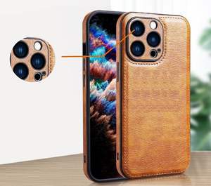 Luxe pleine fleur téléphone portable couverture arrière en cuir étui de téléphone pour iPhone 16 15 14 <span class=keywords><strong>1312</strong></span> 11 Pro Max - Product Image 4