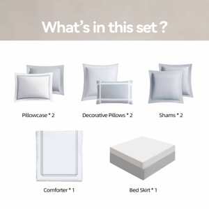 Juego de Ropa de Cama de 8 Piezas, Diseño de Moda, Ligero, Color Blanco, Tamaño <span class=keywords><strong>Queen</strong></span>, para Hotel - Product Image 6