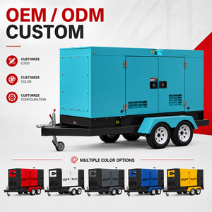 Générateur diesel mobile sur remorque 400 kVA, 50 kW, 100 kW, 200 kW, 300 kW, triphasé, refroidi par eau, silencieux, avec capot pour la construction <span class=keywords><strong>de</strong></span> ponts - Product Image 4