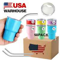 Lot de 50 mini-tasses à shot colorées en acier inoxydable de 3 oz pour sublimation, idéales pour les mariages et les fêtes – Expédition depuis l'entrepôt américain