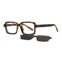 Lunettes de soleil rectangulaires légères unisexe 2025, design biseauté, logo personnalisé, monture TR90, magnétiques, polarisées UV400, vision nocturne – Nouveauté promotionnelle