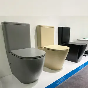 Großhandel mattierte Farbe Sanitärartikel Waschwasserschrank randloser Spülraum Bad Inodoro Toiletten Keramik Zwei-Teile Wc-Toilette
