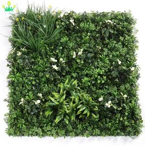 Mur végétal artificiel en plastique, panneau 3D de plantes vertes, herbe de Milan, feuillage de fougère rustique tropicale, panneaux de herbe <span class=keywords><strong>pour</strong></span> décoration murale de maison, mariage et fête - Product Image 4