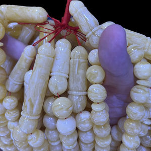 Gioielli in ambra naturale ambra russa di alta qualità pelle di tigre modello ambra bianca 12-17mm perline di preghiera musulmana Complete con Imam - Product Image 4