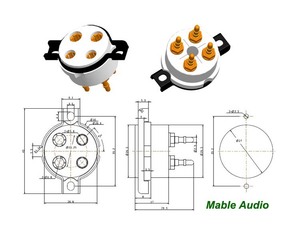 GZC4-D-G CMC 4-pin gốm Ống ổ cắm chuyên nghiệp khuếch đại lớp cho 300B 2a3 101D - Product Image 3