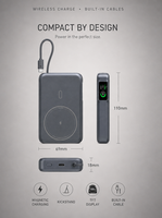 NEUE Produkte 2026 Magnetische 10000mAh 35W PD Eingebautes Kabel Kabelloses TFT-Display Halterung Hochkapazitäts-Schnellladegerät Powerbank