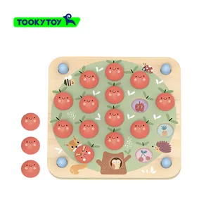 Educational Wooden Apple Memory Game Montessori Toys Puzzle Memory Chess Training Toys For Children E-commerce Customization Educational