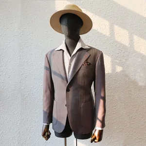 MTM Italienischer Stil Solaro Tailor Custom Anzug Maßge schneiderte Half Canvas Neapel Schulter anzug Hand gefertigter Herren anzug