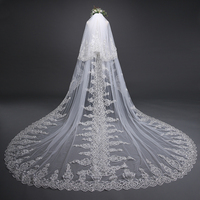 Vente en gros de voiles de mariage ivoire de haute qualité en dentelle élégante faite à la main