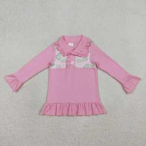 Chemise à manches régulières boutonnée pour bébé RTS, en coton/élasthanne respirant, grande taille, vente en gros, mode pour petites filles - Product Image 4