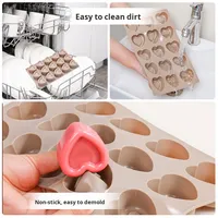 Nouveau moule à gâteau en silicone de qualité alimentaire pour mousse française, en forme de cœur rectangulaire à 12 cavités, facile à démouler, fabriqué en Chine