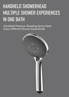 Pommeau de Douche à Main Économiseur d'Eau Haute Pression Effet Pluie, Triple Sortie d'Eau, Design Moderne, Finition Chromée, pour Salle de Bain Simple