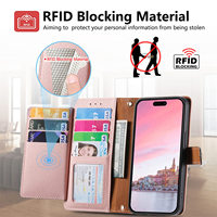 Étui portefeuille en cuir à rabat Design coeur de luxe pour iPhone 17 Air 16 Pro Max 15 14 13 12 11 XR XS Max 7 8 porte-cartes Design de livre