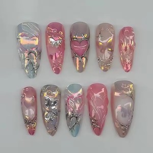 <span class=keywords><strong>Hermosas</strong></span> <span class=keywords><strong>Uñas</strong></span> Postizas Hechas a Mano, <span class=keywords><strong>Uñas</strong></span> Artificiales 3D, <span class=keywords><strong>Uñas</strong></span> de Gel - Product Image 2