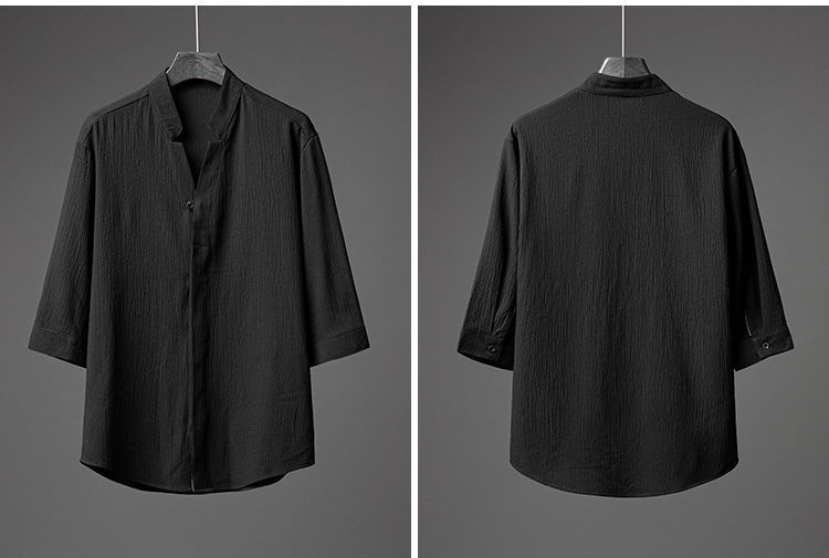 thumbnail image 2 of PARKLEES Men's Retro Cotton Like Linen Long Sleeve Lace Up Shirts Medieval Pirate Halloween Costume Pppa275 Khaki Xxl 2 of 10