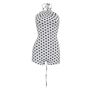 Viviblook D26RP080 Mono de Verano para Mujer, Sexy, sin Mangas, Nuevo, con Estampado de Puntos, Tirantes Halter, Espalda Descubierta, de una Pieza - Product Image 4