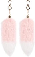 2 Pièces Porte-clés Queue de Renard en Peluche Moelleuse pour Breloque de Sac, Breloque de Sac à Main, Accessoires de Cosplay et Fêtes Thématiques
