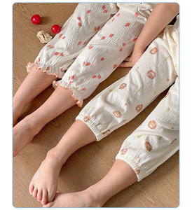 Pantalones de Punto con Estampado de Dibujos Animados, Ecológicos, <span class=keywords><strong>Antimosquitos</strong></span>, para Niños, Finos, con Cordón en el Tobillo, para Niños y Niñas, Casuales de Verano - Product Image 5
