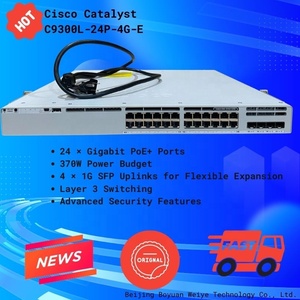 Cisco-Catalyst 9300 Secure Layer <span class=keywords><strong>3</strong></span>, dispositivo gestionado con 24 puertos PoE Gigabit 4x1G SFP, enlaces ascendentes, nuevo, conmutador Cisco, 1 unidad - Product Image 2