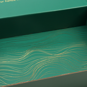 Цифровая печать, индивидуальный дизайн, золотая фольга, гофрированная упаковка для косметики, складная почтовая коробка для сыворотки для ухода за кожей, зеленая, с возможностью складывания - Product Image 3