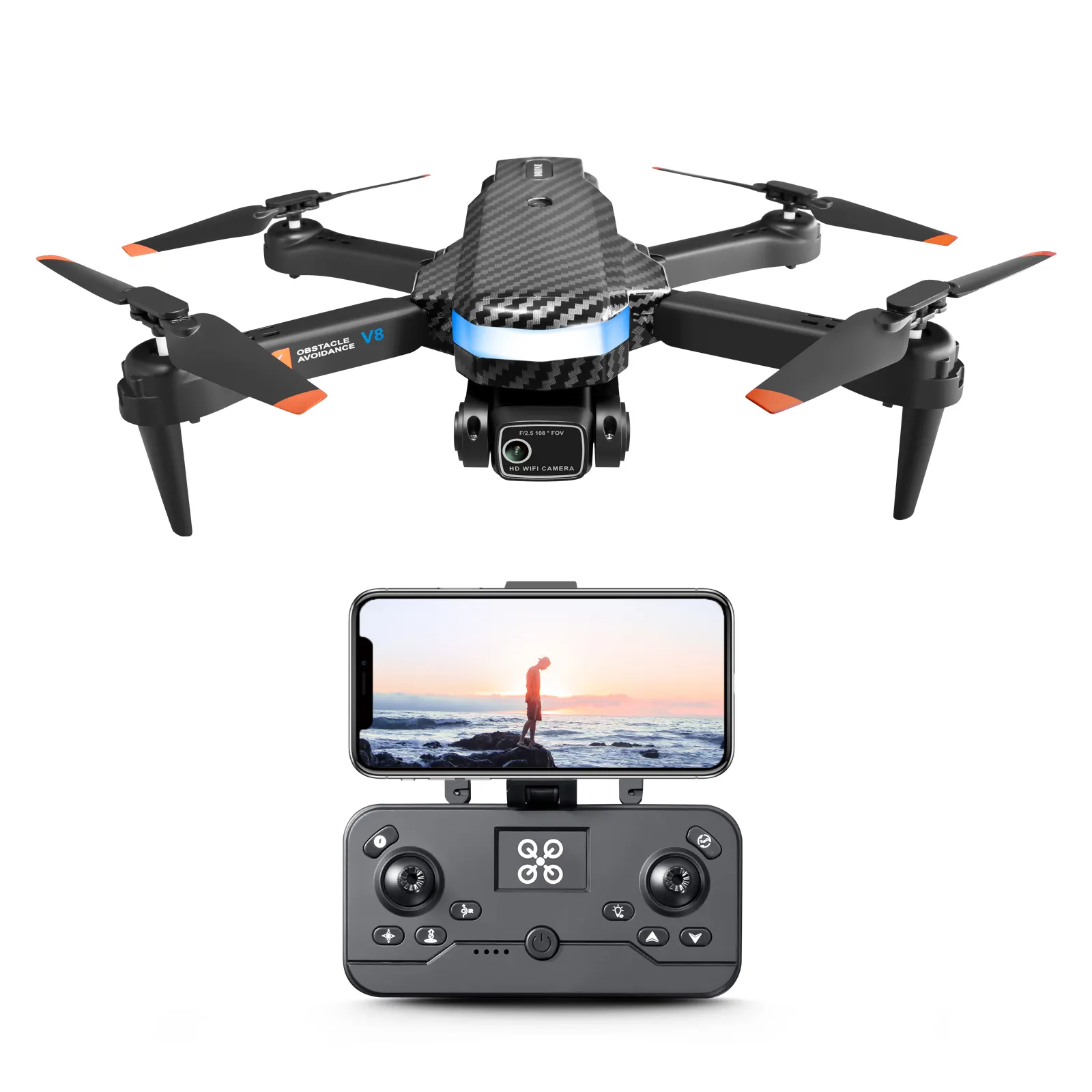 High Quality V8 Drone Profesional Gps Drone With Wifi 4k Hd Dual Camera Brushless Motor Upgrade Rc Quadcopters