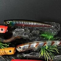 Umpan Pancing Topwater Popper 85mm 6g Wobbler Umpan Keras Buatan untuk Memancing Ikan Bass Laut